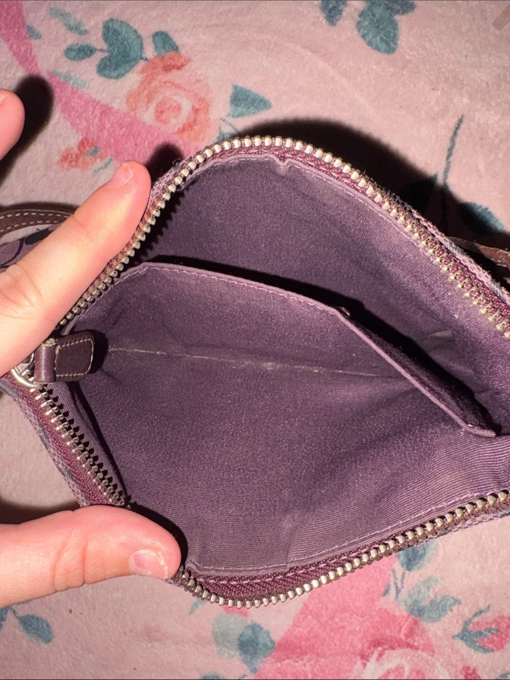 Coach Purple and Brown Signature Shoulder Bag - Picture 7 of 8